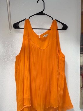 Vibrant Orange Pleated Women's Camisole